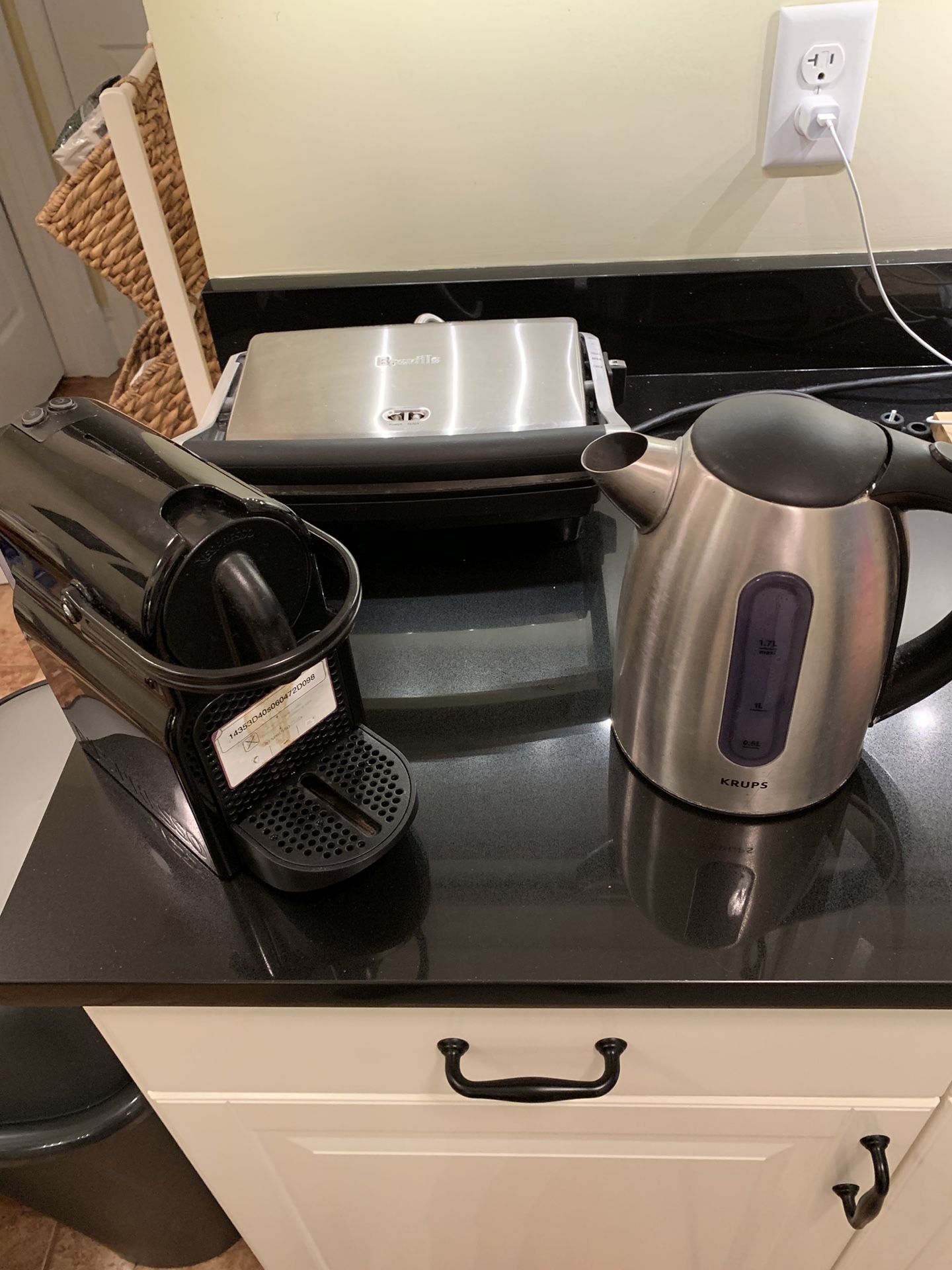 Small kitchen appliances bundle - Nespresso machine, Breville toaster and Krups kettle
