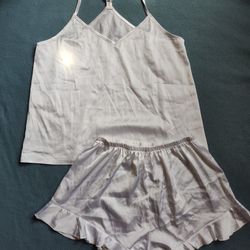 Satin White Pijama Set 