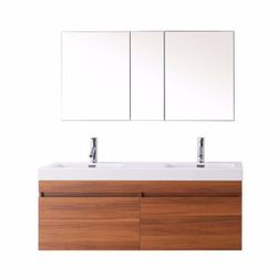 Virtu USA - JD-50355-PL-001 - Zuri 55" Double Square Sink Polymarble Top Vanity in Plum with Brushed Nickel Faucet