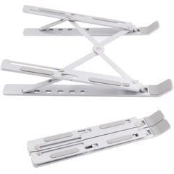 Laptop Stand for Desk,Adjustable Portable Aluminum Laptop Holder, Cooling Notebook Stand Compatible with More 10-15.6” Laptops(Silver)