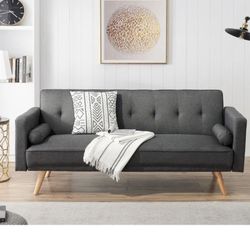 67 Inches Grey Sofa Bed