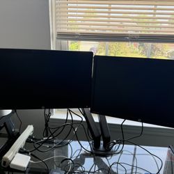 2 HP monitors and one Dual Monitor Mount Stand
