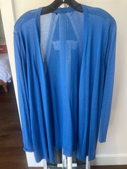 Blue Open-Front Lightweight Cardigan