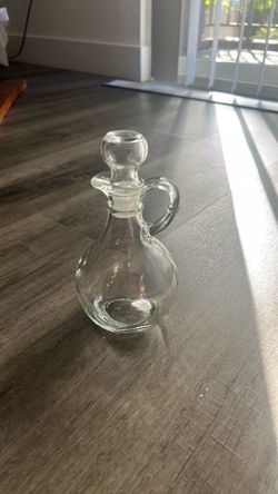 Clear Glass Oil and Vinegar Cruet Bottle
