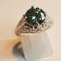 4ct. Moissanite Diamond Ring  Sz 7-7.5