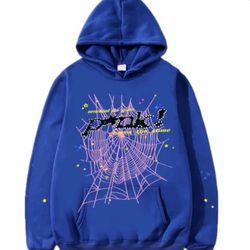 Mens Large Dark Blue Spider Hoodie