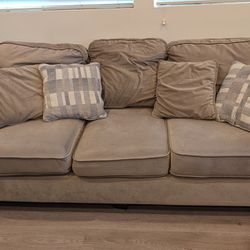 3-Seat Beige Sofa Couch