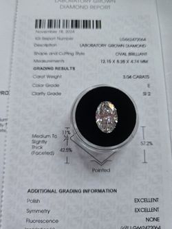 3.04 Oval LAB loose Diamond 