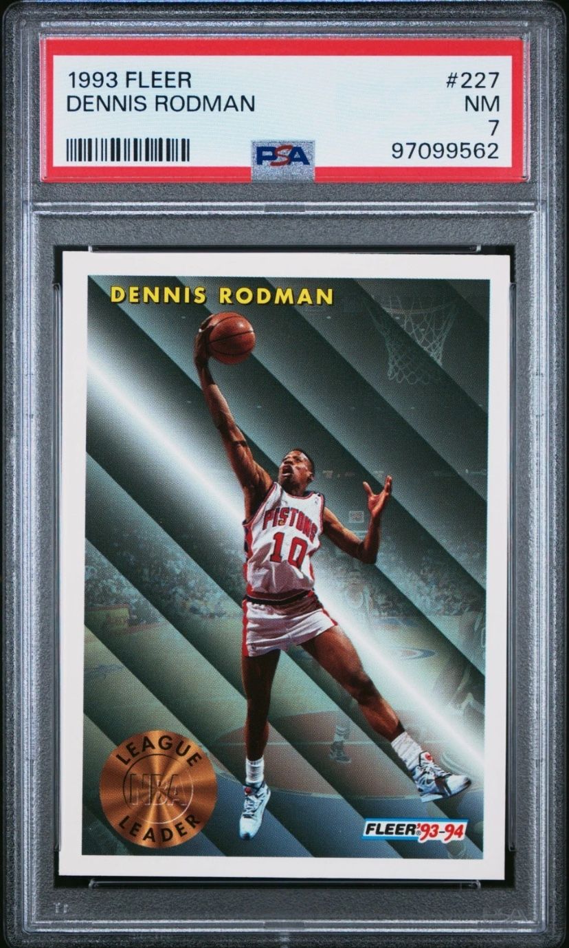 Dennis Rodman Fleer 1993 #227 Award Winner | PSA 7 | Detroit Pistons, Low Pop