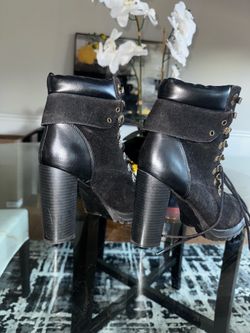 Chunky high heel boots