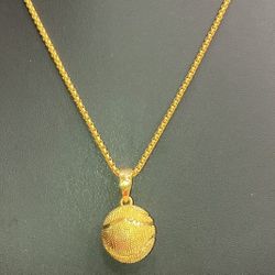 Basketball  pendant pendant goldtone necklace