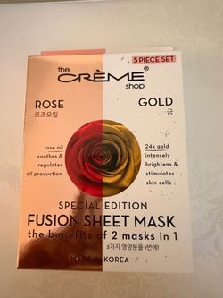 The Crème Shop Rose & Gold Fusion Sheet Mask 5 Piece Set