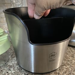 Princess house spoons holder with rotating base silver