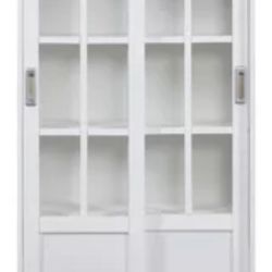 Cerrato Standard Bookcase With Glass Sliding Doors
