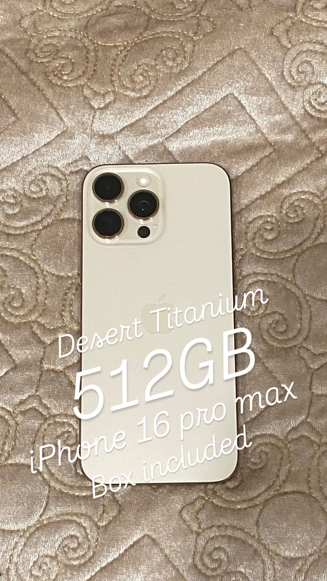 iPhone 16 Pro Max 512GB Desert Titanium (Unlocked, Like New)