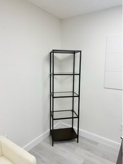 Black shelf 5 tier tall shelf bookshelf
