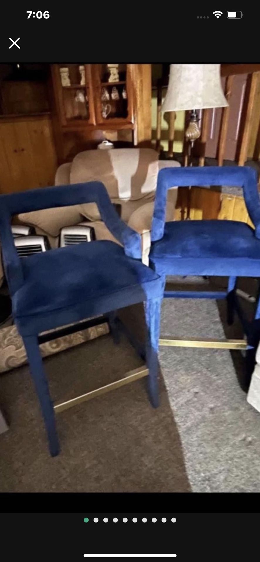 2 bar Stools Blue $200 Obo