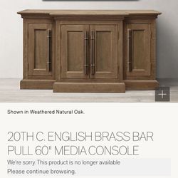 Restoration Hardware Oak Media Console 