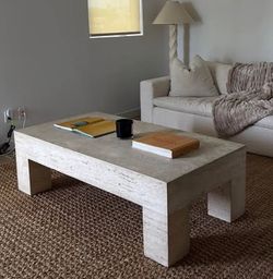 Travertine coffee table