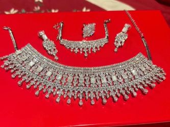 Silver Crystal Bridal Jewelry Set