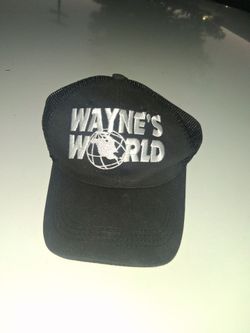 Wayne's World Custom Waynes Embroidered Movie Trucker Hat Adult Unisex Black