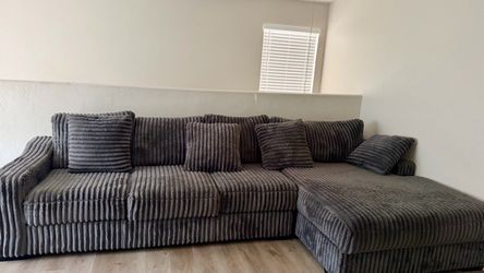 Gray Sectional with Chaise