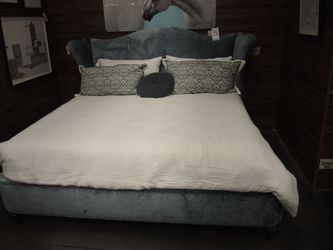 Whittemore-Sherrill Design One King Upholstered Bed - Blue-Gray | Headboard
