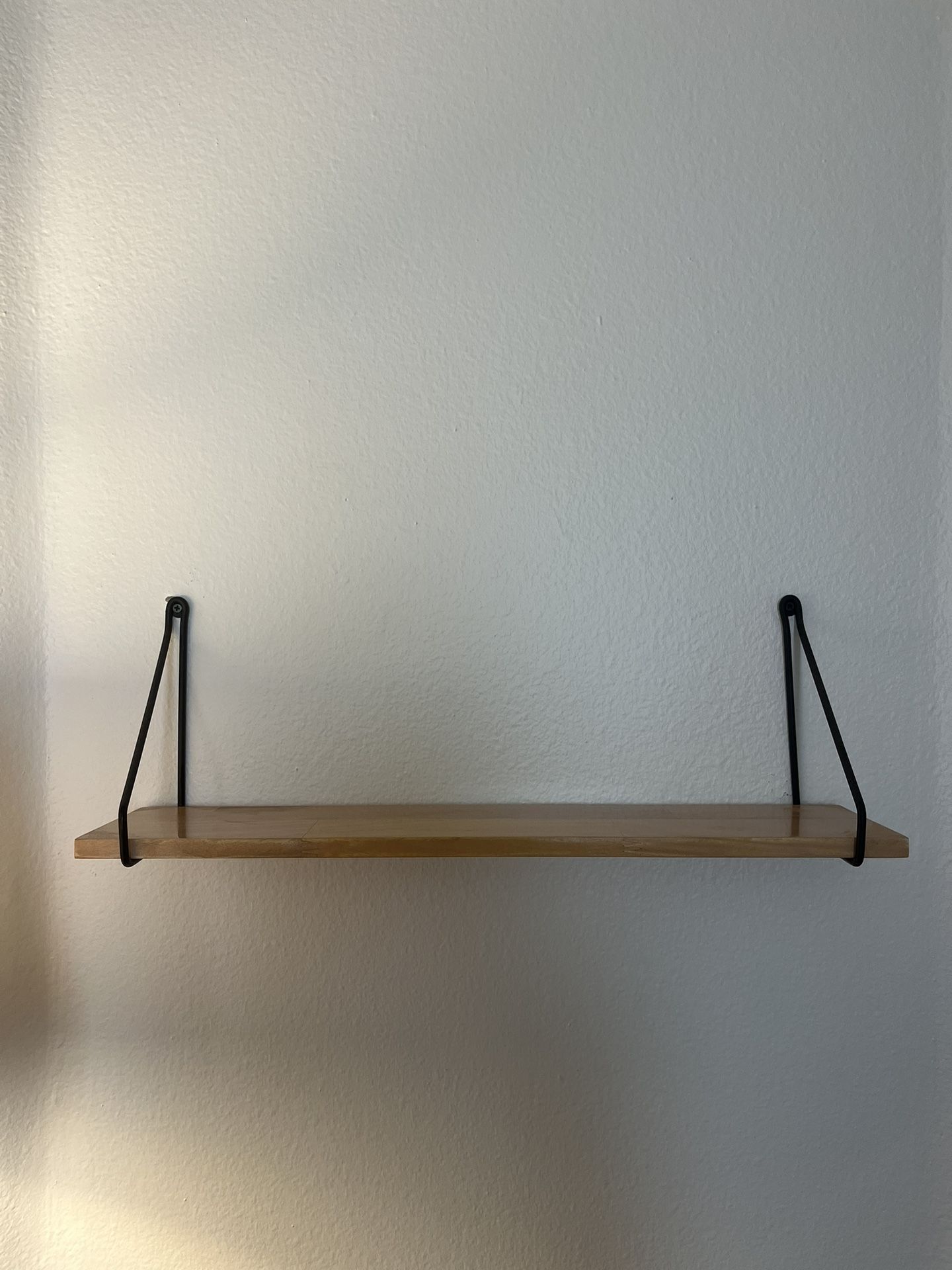 Wood Wall Shelf with Hanging Wire Natural/Black - Thresholdâ„¢