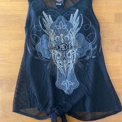 Women's Harley Davidson Open-Back Jeweled Tank Top - SMALL