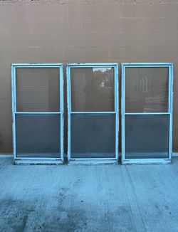 Almunium Windows 63.5” H x 32” W ($60 All)