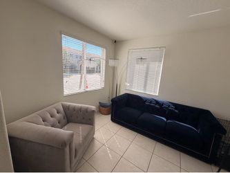 Blue and gray living room set (City Furniture)