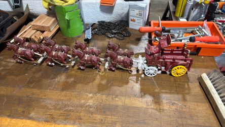 Old fire wagon with eight horses