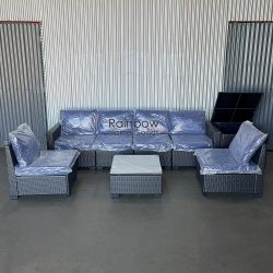 8pc Outdoor Patio Furniture Sectional With Storage