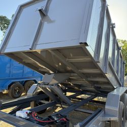 New 8x4x12 Scissor Lift Hydraulic Dump Trailer with Gift 🎁 