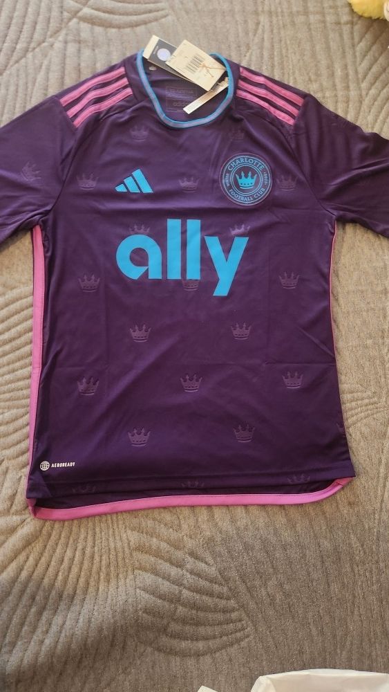 Adidas Charlotte FC Soccer, Football Ally 2023 Jersey Youth Size Large NWT $70