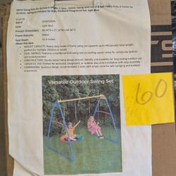 Metal Swing Set - 3-10 Yrs Old-New