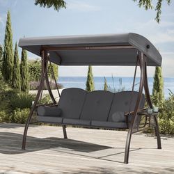 Kolyn Porch Swing with Stand and Adjustable Canopy
