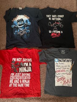 4 Graphic print boys T-Shirts fits 8-12 all $15