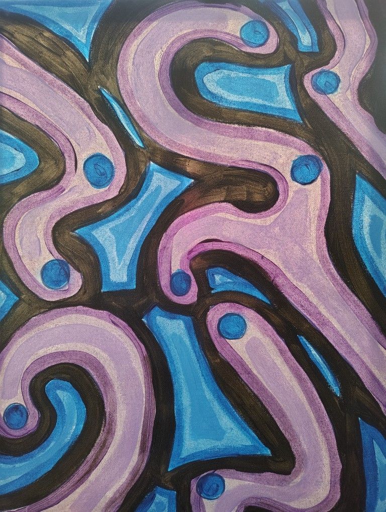 Purple'n Blue Pattern Painting