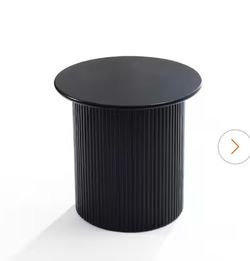 Black Round Fluted MDF End Table