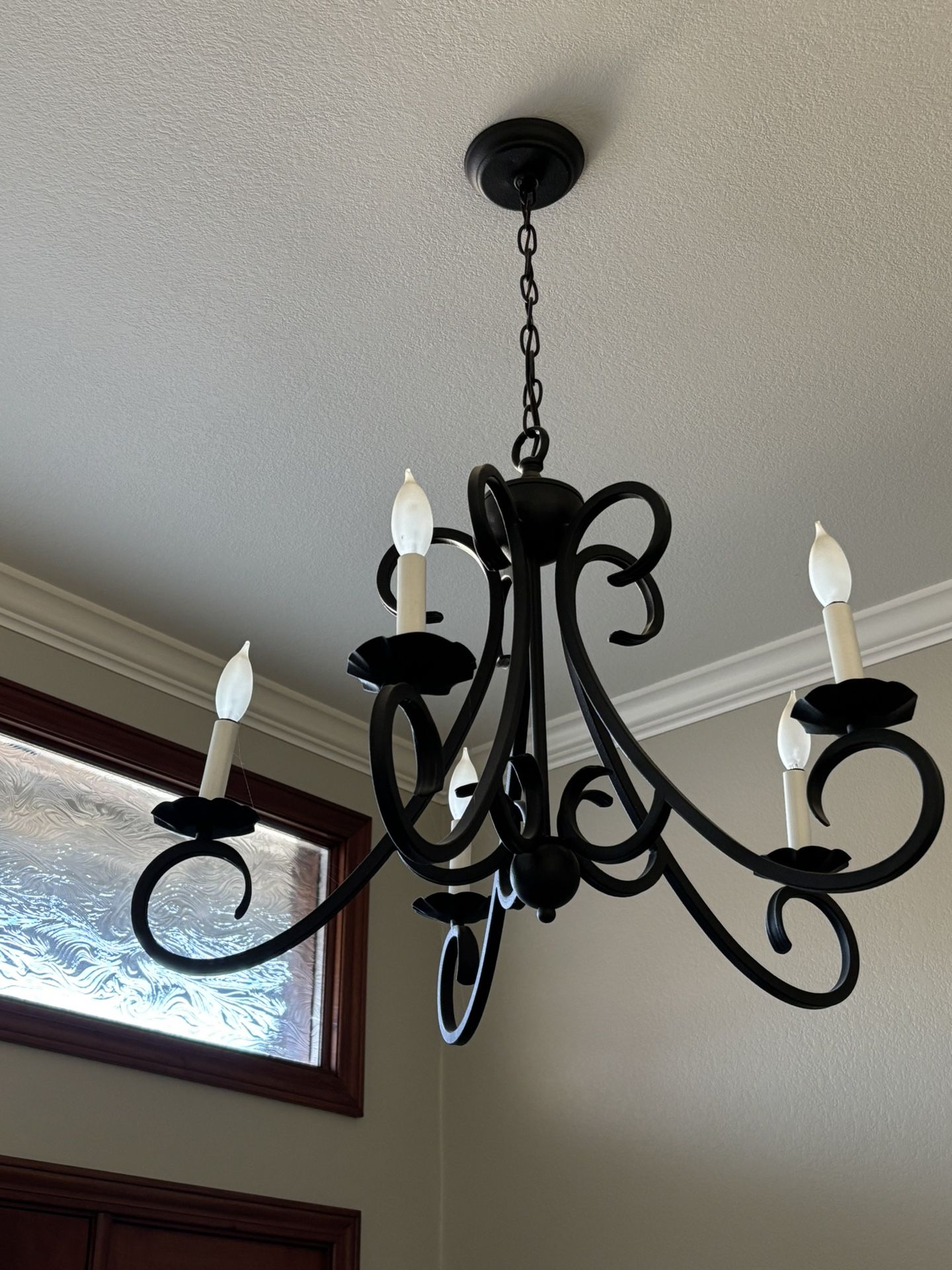 Chandelier Black Iron 5 Light