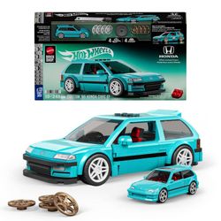 Hot Wheels Brick Shop Custom '90 Honda Civic EF 248pcs Build & Customize Set