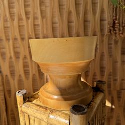 Vintage Boyer Original Aspen Colorado Wood Hand Made Turned Candle Holder Pedestal Riser Stand Pot 