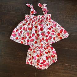 Baby Girl Strawberry Outfit