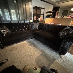 Black Sectional Modern Bling Couch