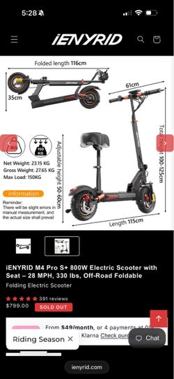 IEnyrid m4 pro S+ electric scooter