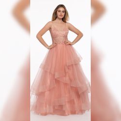 Camille La Vie Rose Pink Gown Size 2 Petite