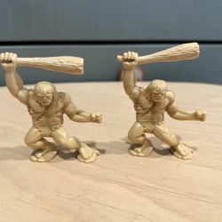 Vintage Tim Mee Prehistoric Play set Caveman Toy Piece 2” Set of 2