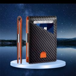 Men's RFID Blocking Multi-Functional Ultra-Thin 12-Card Wallet Front Pocket
