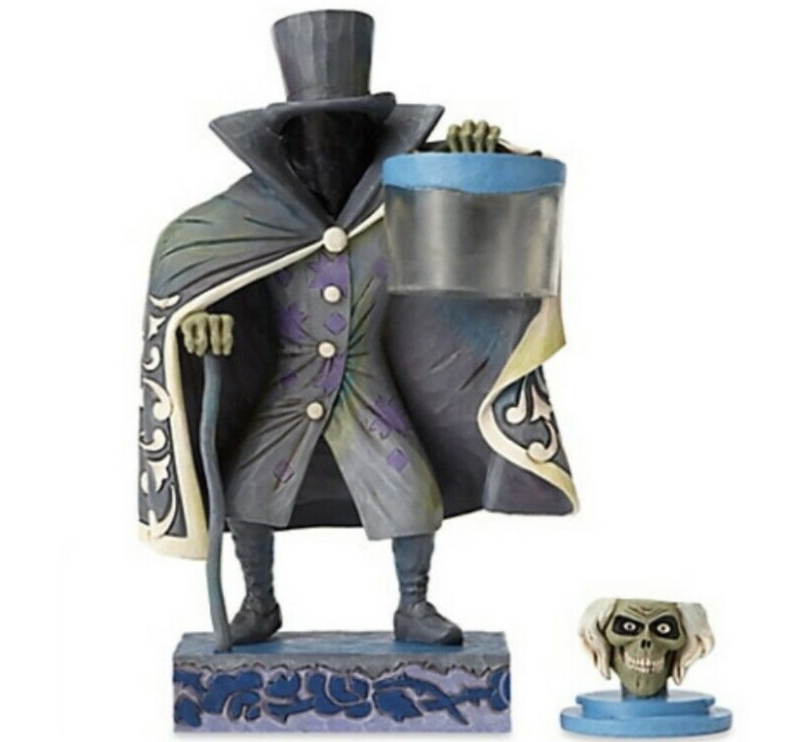 Disney Parks Jim Shore Haunted Mansion Hatbox Ghost Glow in Dark Figurine